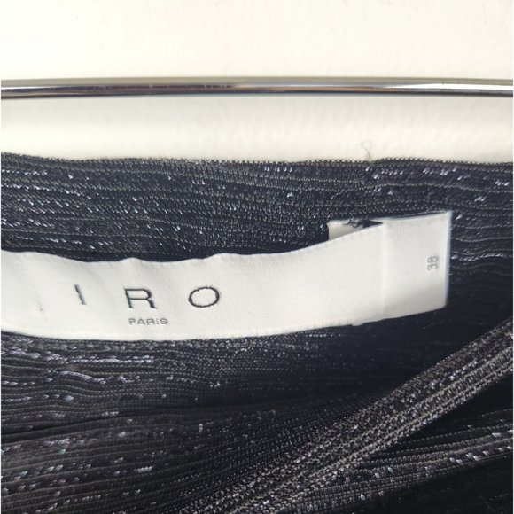 IRO Paris Women's Sz. M/38 Black Shimmer Tulip Hem Short Skirt - Picture 2 of 7
